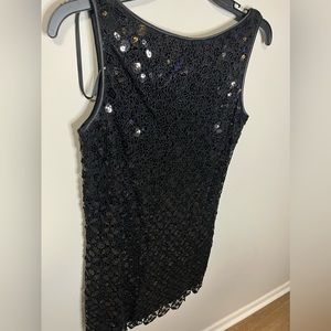 Maggy London Black sequin scoop back sheath dress size 10